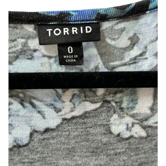 Torrid Black and Blue Floral Mini Dress - Picture 4 of 4